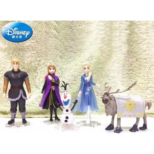 Disney frozen 2 Anna Elsa Xuebao reindeer 5pcs/lot dolls cakes decorations baked childrens toys Childrens Christmas gift