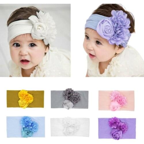 Focusnorm Baby Girl Hair Accessories Kids Girl Baby Headband Infant Newborn Flower Bow Hair Band Accessories Gift