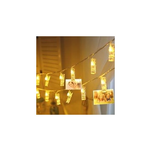 Photo Clips String Lights Battery Powered, 20 LED Clips Lights for Hanging Photos Pictures Cards and Wedding Party Christmas