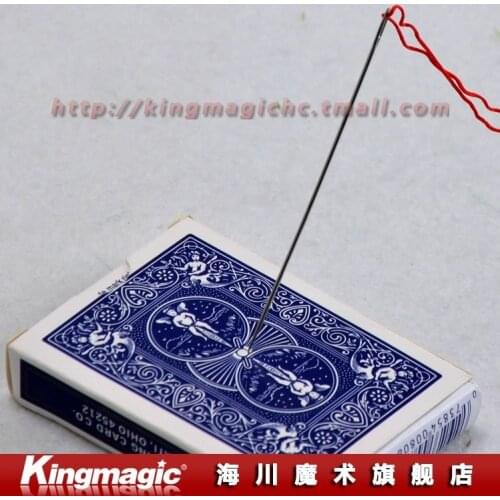 Kingmagic Needle through Deck/magic tricks/magic props/magic toys/as seen on tv/ 2pcs/lot - Free shipping by CPAM