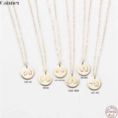 CANNER 925 Sterling Silver Fashion Tiny Round Necklace Gold Color Letter Name Choker Necklaces For Women Pendant Jewelry Gifts