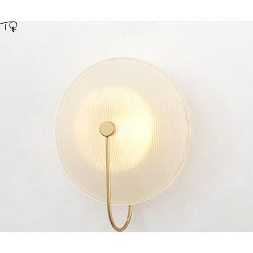 Postmodern Creative Art Designer Stripe Glass Wall Lamp Gold Black Background Led Wall Light Living Room Bedside Bedroom Studio