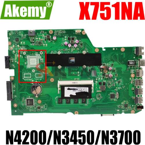 X751NA Motherboard For ASUS X751NA X751NC X751NV X751N Laptop Motherboard Celeron N4200 4GB RAM 100% original Mainboard GM