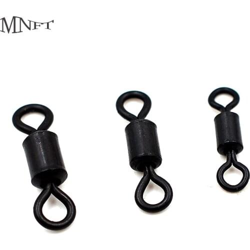 MNFT 300Pcs Fishing Rolling Barrel Swivel Solid Ring Tackle Connector Rig Sea Carp Fishing Tools American Rolling Swive 4# 5# 7