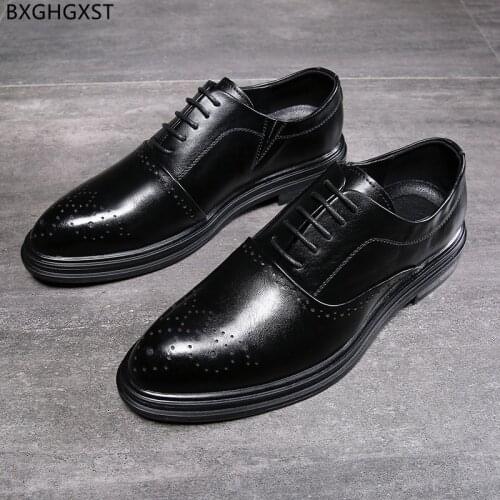 Brown Mens Oxford Leather Shoes Luxury Designer Suit Shoes for Men 2021 Elegant Business Shoes Men Chaussure Zapatos De Hombre