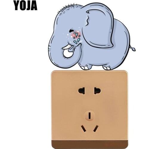 YOJA The Lovely Elephant Is Swimming Nice Chinese Style Design Switch Sticker PVC Room Decor Wall Decal 8SS0852