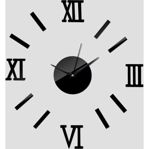 New Hot Clock Watch Wall Clocks sticker 3d Diy Acrylic Mirror Stickers Home Decoration Living Room Quartz Needle reloj de pared