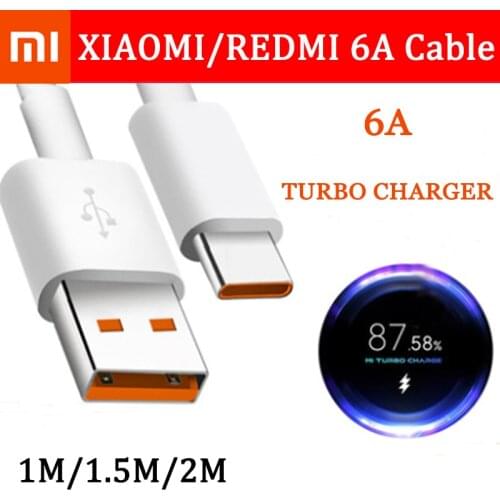 Original Type C Xiaomi Cable Charger Turbo Fast Charge For Mi 11 10 Lite 10T 9T Pro Poco M3 X3 NFC Redmi K40 Pro Tipo C 1/1.5/2M