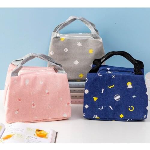 Portable Lunch Bag New Lunch Thermal Insulated Box Tote Cooler Handbag Pouch Dinner Container School Food Storage Bags Pouch