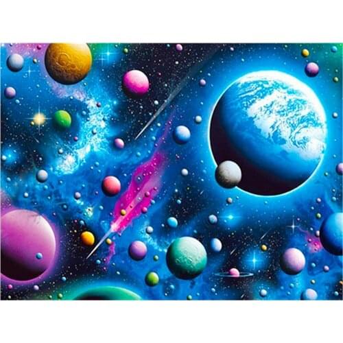 Universe Space Landscape Printed 11CT Cross-Stitch Embroidery Patterns DMC Threads Handmade Needlework Craft Sewing Sales