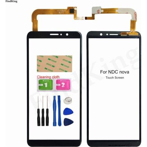 Mobile Touch Screen For NDC Nova Touch Screen Digitizer Panel Front Glass Lens Sensor 3M Glue Wipes Replacement Part