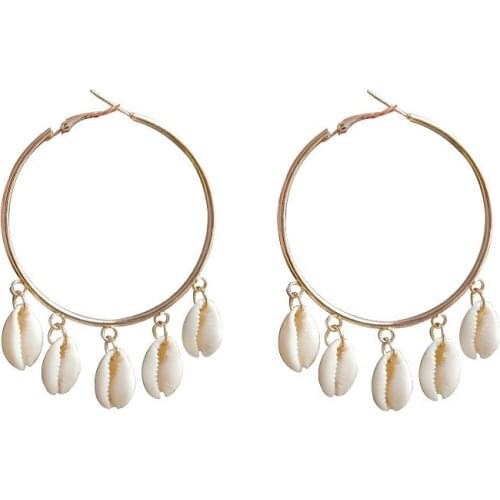 Brinco Pendientes Bohemian Summer Dreamcatcher Natural Shell Tassel Female Ear Ring Earrings Ce563 Cross-border Accessories
