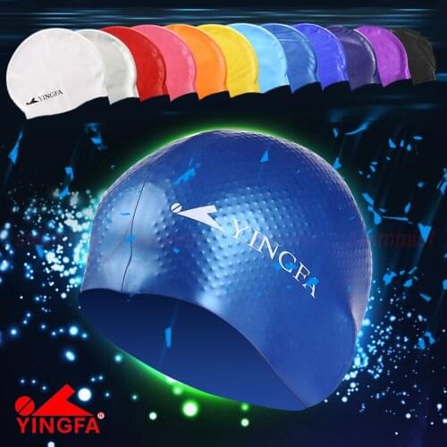 NEW YINGFA ADULT UNISEX PROFESSIONAL SILICONE HIGH-QUALITY PURE COLOR PARTICLE SWIMMING CAPS FOR COMPETITION TRAINING RACING NEW