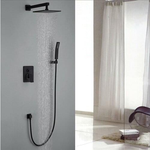 Bathroom Faucet Matte Black Rain Shower Bath Faucet Wall Mounted Bathtub Shower Mixer Tap Shower Faucet Shower Set Mixer