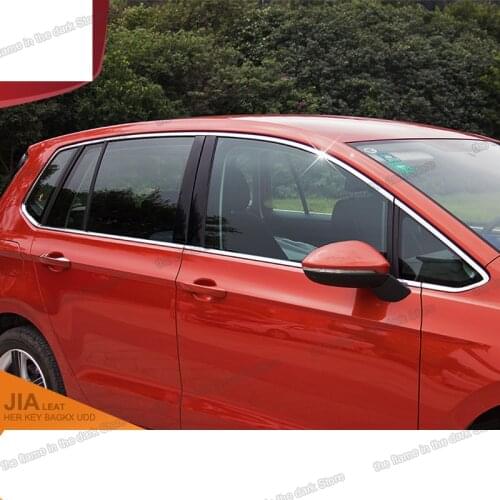 Lsrtw2017 304 stainless steel car window trims for volkswagen golf sportsvan GOLF SV 2015 2016 2017 2018