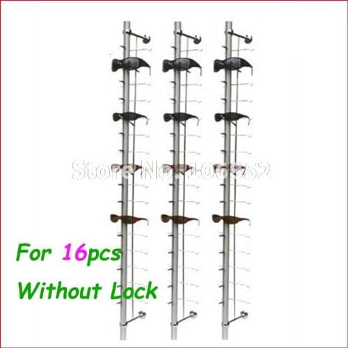 ST016 aluminium eyewear sunglasses glasses eyeglasses display rod rack without lock hold 16pcs