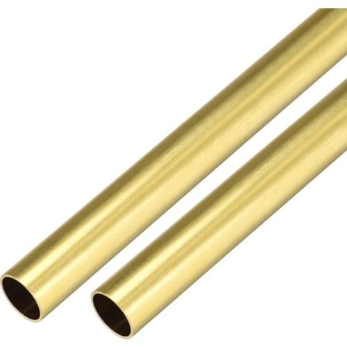 Uxcell 2 Pcs Brass Round Tube 300mm Length 12mm OD 0.5mm Wall Thickness Seamless Straight Pipe Tubing