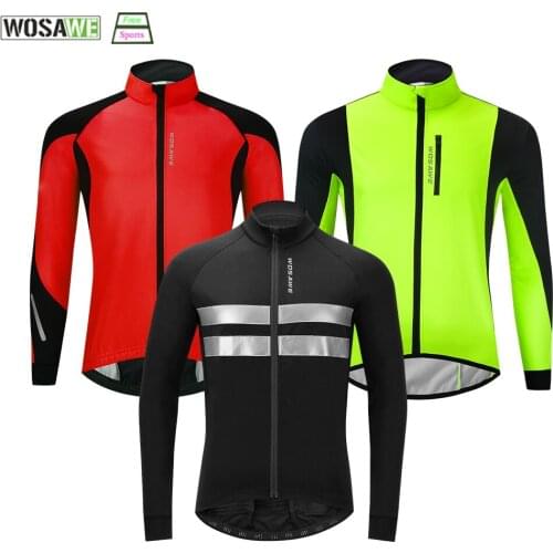 WOSAWE Winter Warm Up Thermal Fleece Cycling Jacket Bicycle MTB Road Bike Clothing Windproof Waterproof Long Jersey Jersey