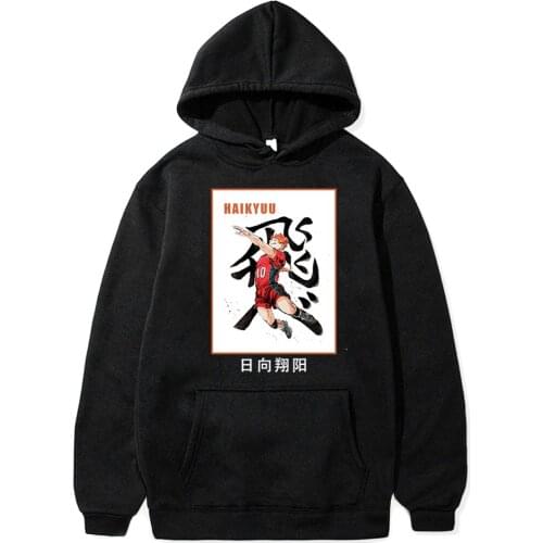 Janpanese Anime Haikyuu Hoodies Cosplay Casual Shoyo Hinata Hoodies Men Harajuku Hoodie Fly Crow Hooded Clothes Sweatshirt