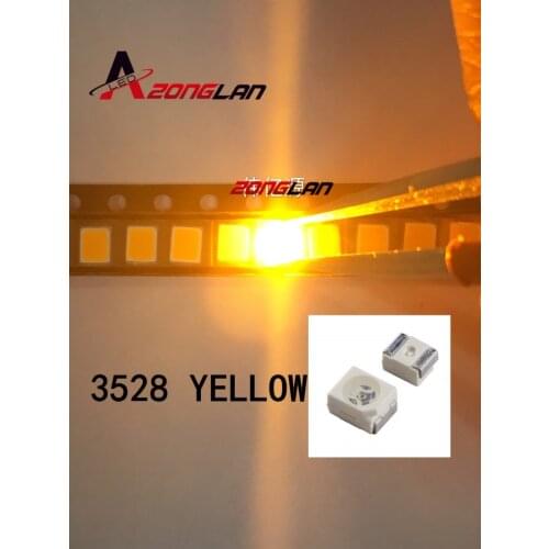 Yellow POWER TOP 1210 3528 SMD SMT PLCC-2 1500MCD Ultra Bright LED New Free shipping Wholesale 200PCS
