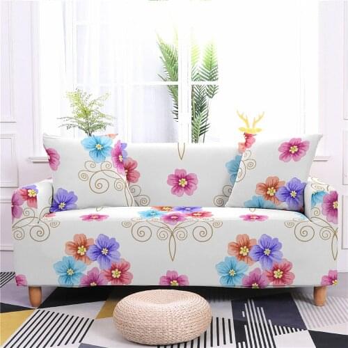 1/2/3/4 Seater Flowers Print Elastic Sofa Cover Universal Stretch Sofa Slipcovers For Living Room Mandala Couch Cover Sofa Decor