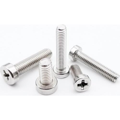 10/50X M2.5 M3 M4 M5 304 A2-70 stainless steel GB822 Phillips Cheese Head Screw Cross Thin Low Short Cap Round Column Head Bolt