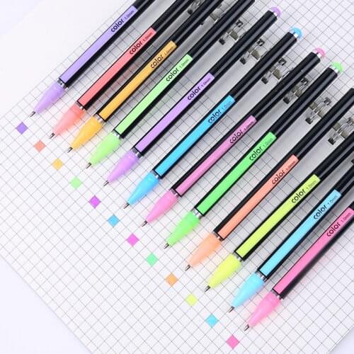 12pcs/set Colorful Gel Pens Cute Stationery Pastel Glitter Fluorescent Metallic Color Kawaii Gel Pens School Supplies Kids Gifts