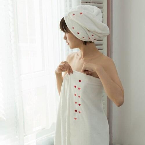 2pcs Soft Fluffy Bath Towel and bath Cap Combination Set Microfiber Hair Towel Large Thick Bath Towels Bathroom Towels For Home