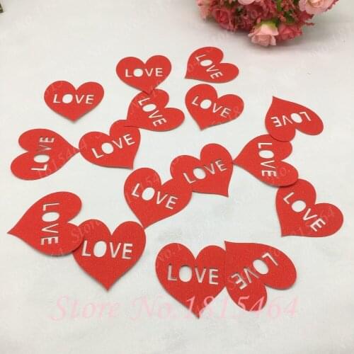 200pcs Glitter Paper Love Heart Paper Confetti Party Wedding Table Decoration birthday party Decorative Supplies