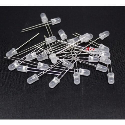 5mm LED white to white Emitting Diode Diffused Fog DIP 100 pcs /lot