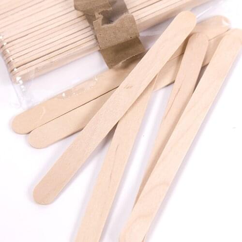 50Pcs Popsicle Stick Ice Cream Sticks Natural Wooden Pop Popsicle Sticks Ice Cube Maker Cream Tools Lollipop Mold Accessories