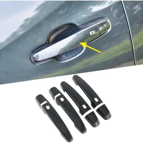 For Chevrolet Blazer 2019 2020 Accessories Parts Door Outer Handle Covers ABS Chrome Carbon Fiber style