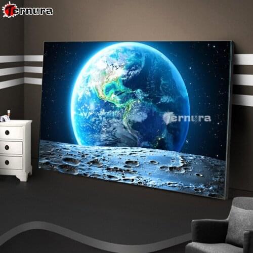 DIY Diamond Embroidery Blue earth starry sky 5D Diamond Painting rhinestone pictures Full drill Home Decoration Handmade gift