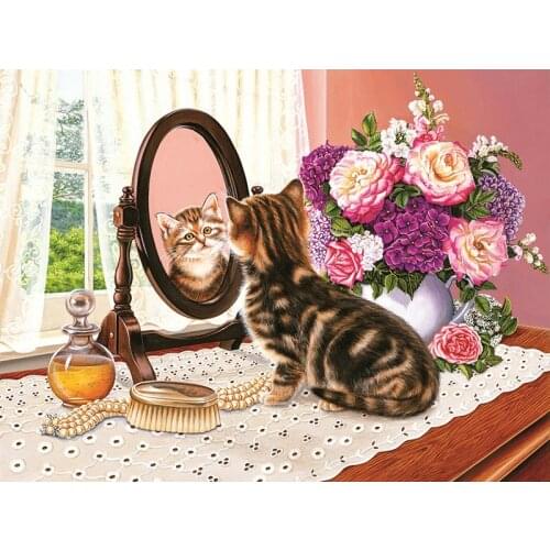 YIKEE 5d Diamond Embroidery Cat Full Drill Diamond Embroidery Sale Handmade Wall Decor Mosaic Crystal y336