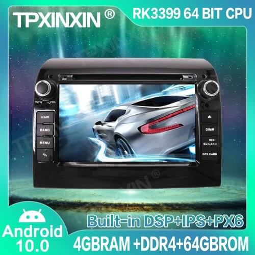 4+64G Android 10.0 For FIAT DUCATO 2011-2015 Car GPS Navigation Player Car Multimedia Player Head Unit Tape Recorder IPS PX5 PX6