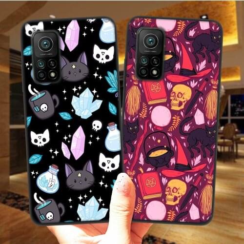 Herb Witch Supplies Cat Phone Case For Xiaomi Mi 10T Lite 10 Ultra Redmi Note 9S 7 8 9 Note9 Pro 8T Black Soft Silicone Cover