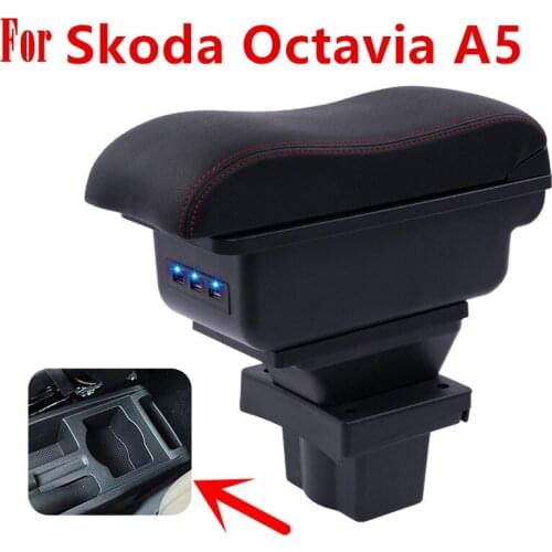 For Skoda Yeti 09-On / Octavia Mk2 2 2005-2012 A5 Centre Console Storage Box Armrest Arm Rest 2009 2010 2011