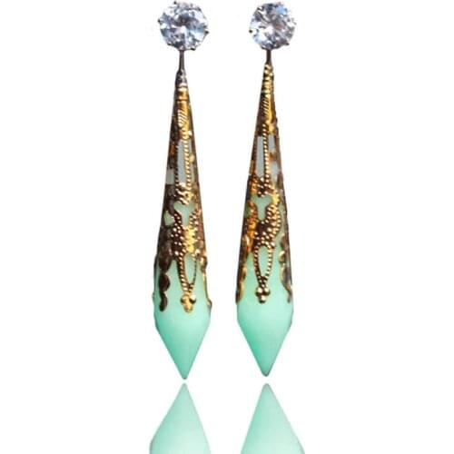 THE Crystal column Ear Cuff GLOW in the DARK Rhinestone Cutout Ear Stud Colors arrow Earring Earrings WOMEN girl gift