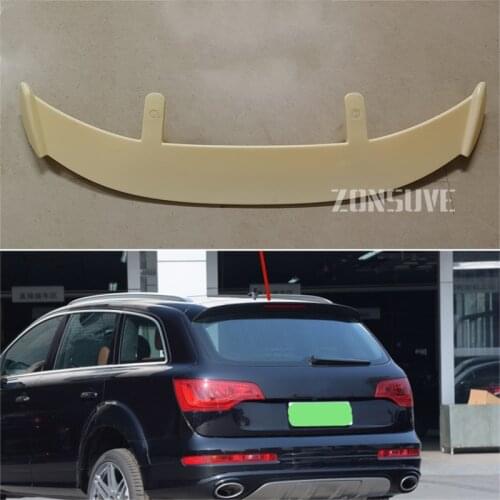 Use For 2005-2017 Audi Q7 Spoiler ABS Plastic Carbon Fiber Look Hatchback SUV Roof Rear Wing Body Kit Accessories