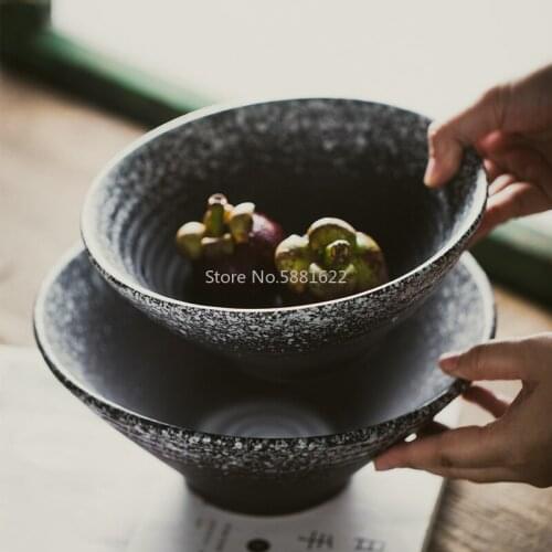 Japanese-style Ceramic Ramen Soup Bowl Cuisine Tableware Bowl Household Restaurant Flavored 8inch Instant Noodle Bowl