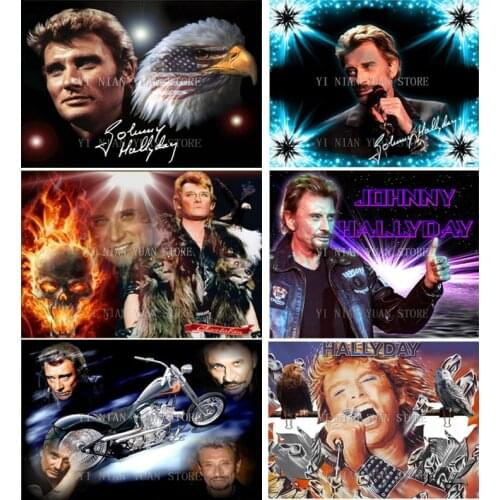 Full Square/round drill 5D DIY Diamond embroidery Superstar singer Johnny Hallyday Diamond Painting Cross Stitch Mosaic Decor