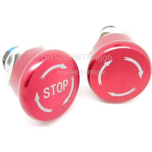 19mm emergency stop metal button switch emergency stop button mushroom head button stainless steel emergency switch