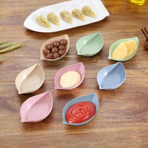 Multifunctional vinegar sauce dish Kitchen table Wheat straw leaf small dish Seasoning dish for snack plate Kitchen Tool