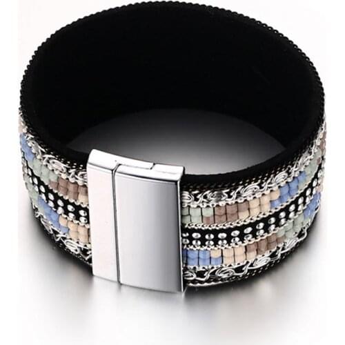 2021 Fashion And Simple Style Alloy PU Leather Material Magnet Buckle European And American Suitable For Women Jewelry