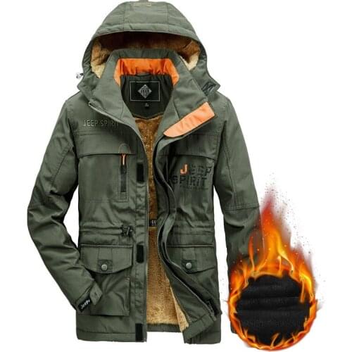 New Winter Jacket Men Thick Warm Hooded Parka Male Army Multi-Pocket Wool Liner Windbreaker Bomber Coats Outdoor Chaquetas M-6XL