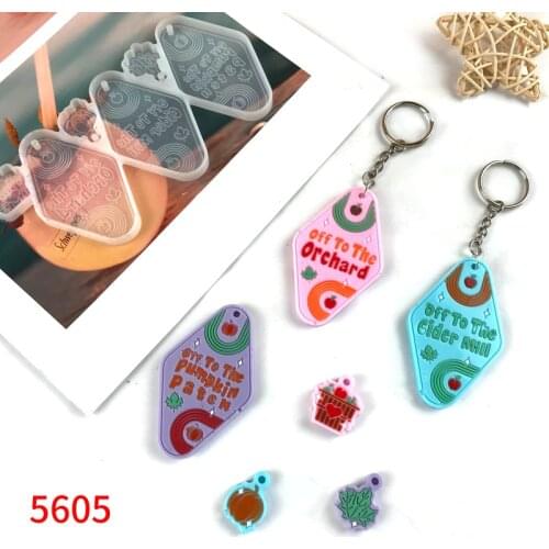 2021 New Keychain Pendant Epoxy Resin Mold DIY Production Bag Mobile Phone Pendant Material Silicon Molds for Resin Art