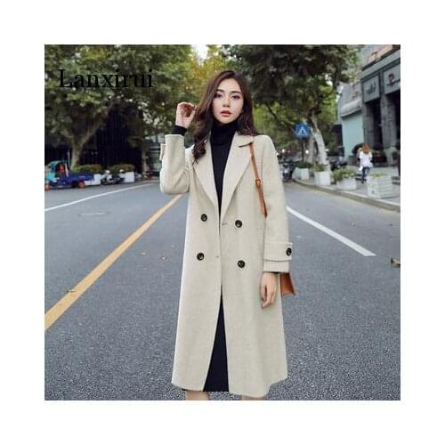 New Fashion Winter Coat Women Clothing Long Plus Cotton Thick Warm Woolen Jacket Female Outerwear Women Woolen Coat
