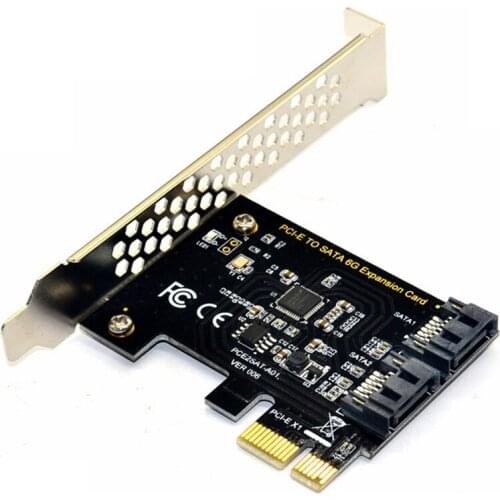 PCI Express SATA 3 Controller Card, 2 Port PCIe SATA III 6GB/s Internal Adapter Converter for Desktop PC Support SSD and HDD w