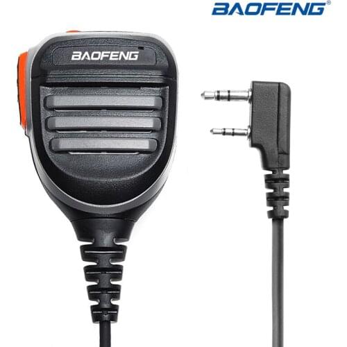 Baofeng Walkie Talkie 2 Pin Handheld Microphone Speaker Mic For Baofeng UV5R UV82 BF-888S BF-V9 BF-C9 UV-S9 PLUS Two Way Radio
