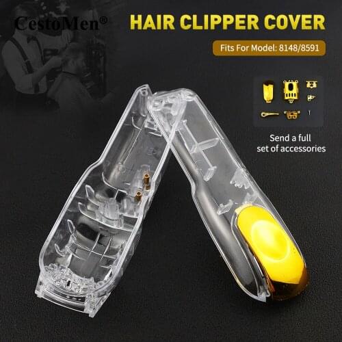 Professional Hairdressing Trimmer Transparent Gold Hair Clipper Lid Motor Cover Fixed Tools Refit Shell Clipper Cover For 8148